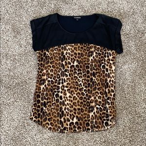 Express Leopard Silk Shirt